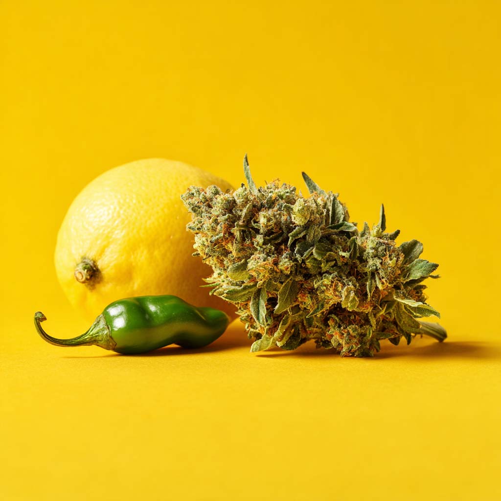 Cannazen Shop Cannabis Weed Sorte Aroma Geschmack Wurzig Natur Herb Zitrone Lemon Chilli